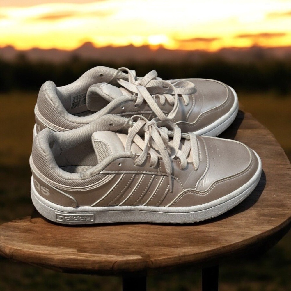 Adidas Hoops 3.0 Low Rose Gold 6.5 Women Metallic Sneakers Casual